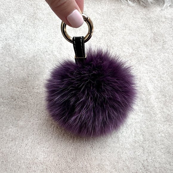 Handbags - Cute Purple Fur Puff Bag Charm